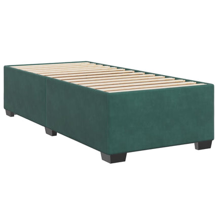 Giroletto a Molle con Materasso Verde Scuro 90x200 cm Velluto