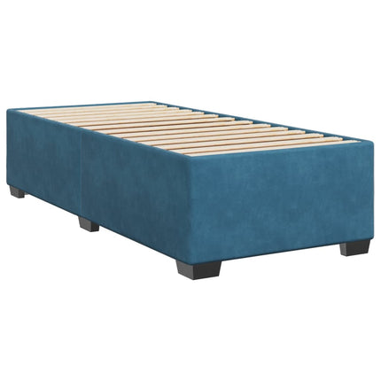 Giroletto a Molle con Materasso Blu Scuro 90x200 cm in Velluto