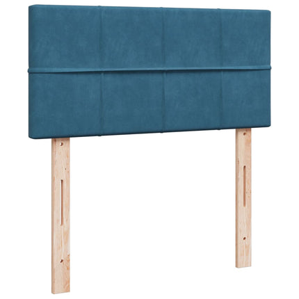 Giroletto a Molle con Materasso Blu Scuro 90x200 cm in Velluto