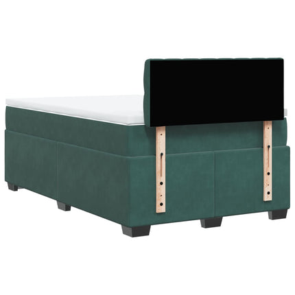 Giroletto a Molle con Materasso Verde Scuro 120x190 cm Velluto