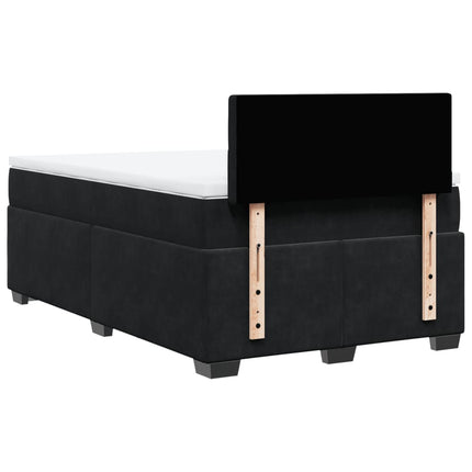 Giroletto a Molle con Materasso Nero 120x190 cm in Velluto