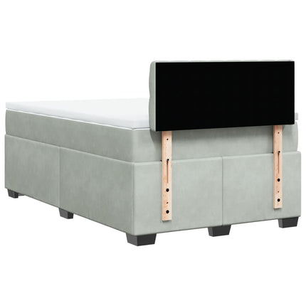 Giroletto a Molle con Materasso Grigio Chiaro 120x200cm Velluto