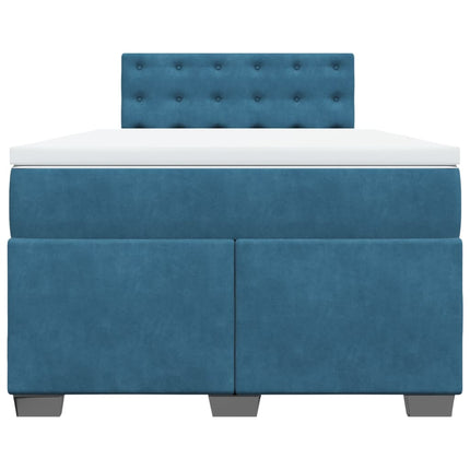Giroletto a Molle con Materasso Blu Scuro 120x200 cm in Velluto