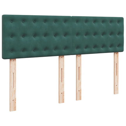 Giroletto a Molle con Materasso Verde Scuro 140x200 cm Velluto