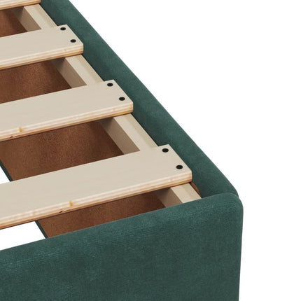 Giroletto a Molle con Materasso Verde Scuro 140x200 cm Velluto