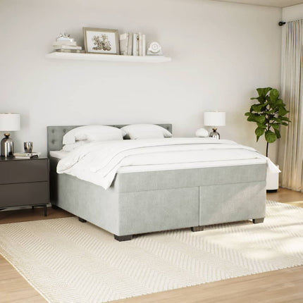 Giroletto a Molle con Materasso Grigio Chiaro 180x200cm Velluto
