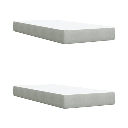Giroletto a Molle con Materasso Grigio Chiaro 200x200cm Velluto