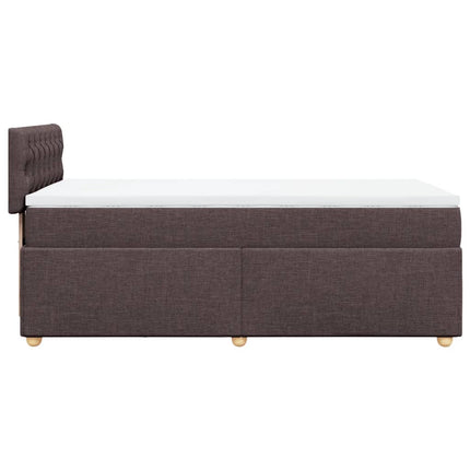 Giroletto a Molle con Materasso Marrone Scuro 90x190cm Tessuto