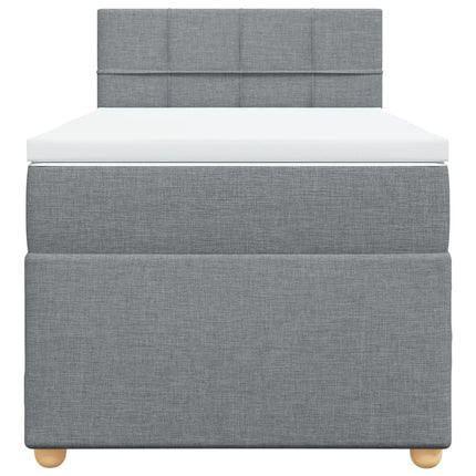 Giroletto a Molle con Materasso Grigio Chiaro100x200 cm Tessuto