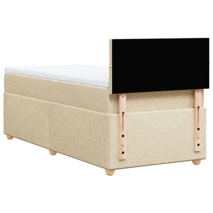 Giroletto a Molle con Materasso Crema 100x200 cm in Tessuto