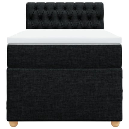 Giroletto a Molle con Materasso Nero 100x200 cm in Tessuto