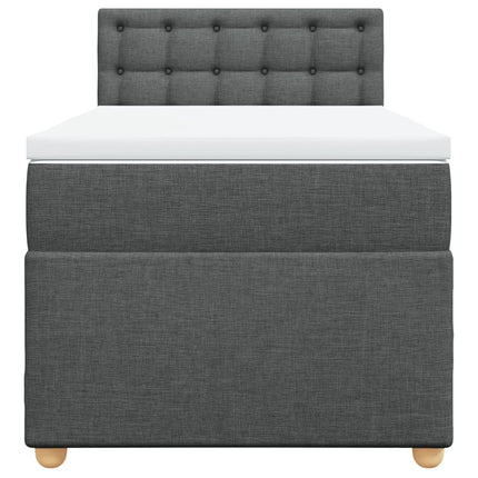 Giroletto a Molle con Materasso Grigio Scuro 100x200 cm Tessuto