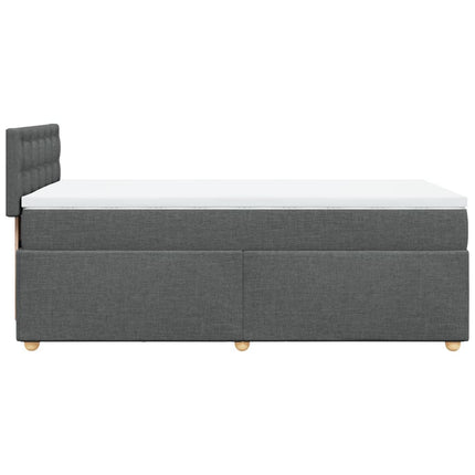 Giroletto a Molle con Materasso Grigio Scuro 100x200 cm Tessuto