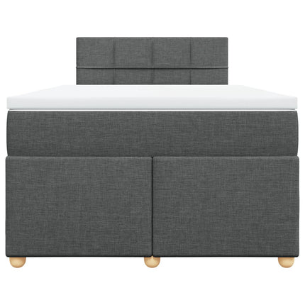 Giroletto a Molle con Materasso Grigio Scuro 120x190cm Tessuto