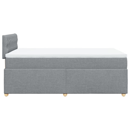 Giroletto a Molle con Materasso Grigio Chiaro 120x190cm Tessuto