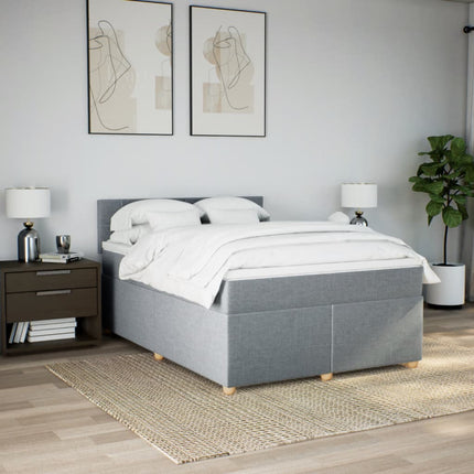 Giroletto a Molle con Materasso Grigio Chiaro 140x190cm Tessuto
