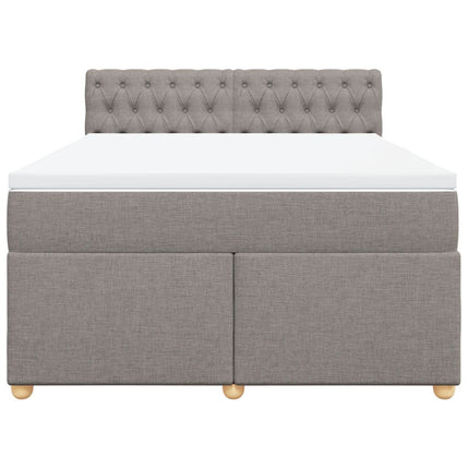 Giroletto a Molle con Materasso Tortora 140x190 cm in Tessuto