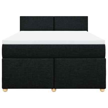 Giroletto a Molle con Materasso Nero 140x200 cm in Tessuto