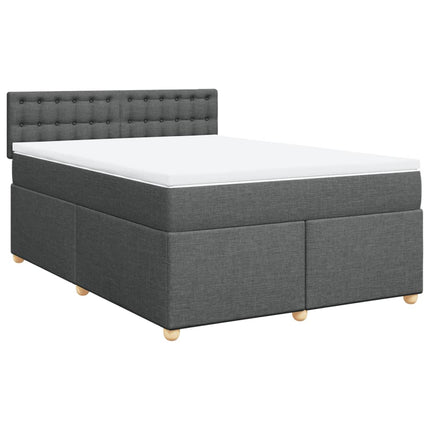 Giroletto a Molle con Materasso Grigio Scuro 140x200cm Tessuto