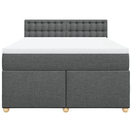 Giroletto a Molle con Materasso Grigio Scuro 140x200cm Tessuto