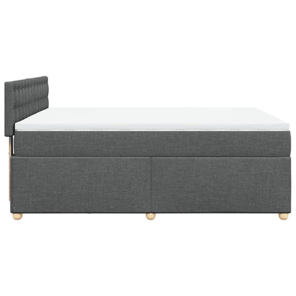 Giroletto a Molle con Materasso Grigio Scuro 140x200cm Tessuto
