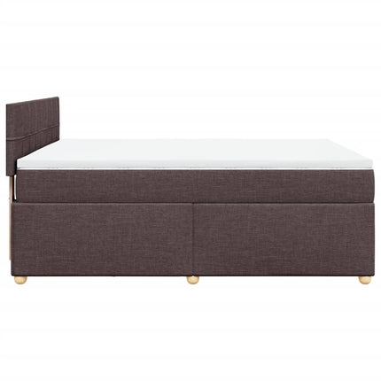 Giroletto a Molle con Materasso Marrone Scuro 160x200cm Tessuto