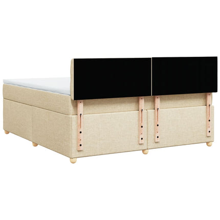 Giroletto a Molle con Materasso Crema 180x200 cm in Tessuto