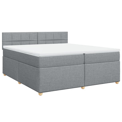 Giroletto a Molle con Materasso Grigio Chiaro 200x200cm Tessuto