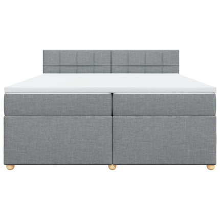 Giroletto a Molle con Materasso Grigio Chiaro 200x200cm Tessuto