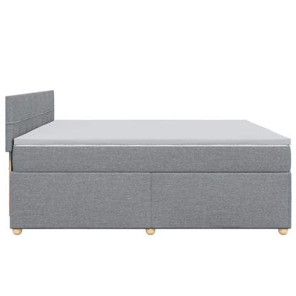 Giroletto a Molle con Materasso Grigio Chiaro 200x200cm Tessuto