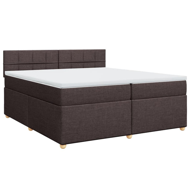 Giroletto a Molle con Materasso Marrone Scuro 200x200cm Tessuto