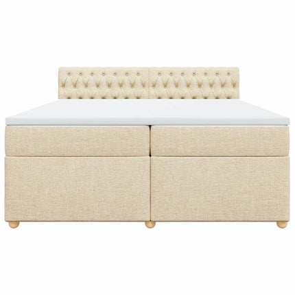 Giroletto a Molle con Materasso Crema 200x200 cm in Tessuto