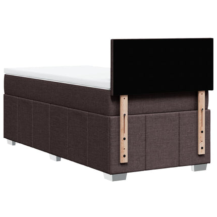 Giroletto a Molle con Materasso Marrone Scuro 80x200 cm Tessuto