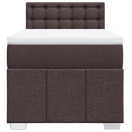 Giroletto a Molle con Materasso Marrone Scuro 80x200 cm Tessuto
