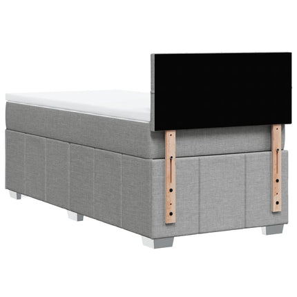 Giroletto a Molle con Materasso Grigio Chiaro 90x190 cm Tessuto