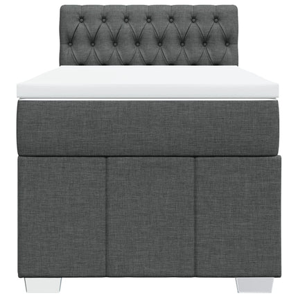 Giroletto a Molle con Materasso Grigio Scuro 90x200 cm Tessuto