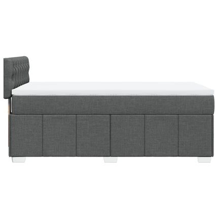 Giroletto a Molle con Materasso Grigio Scuro 100x200 cm Tessuto