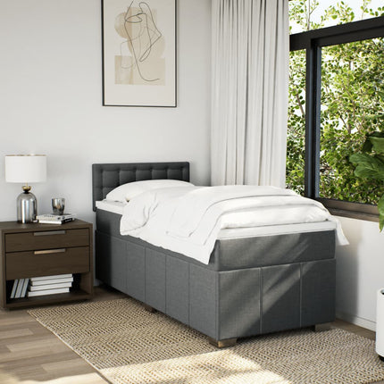 Giroletto a Molle con Materasso Grigio Scuro 100x200 cm Tessuto