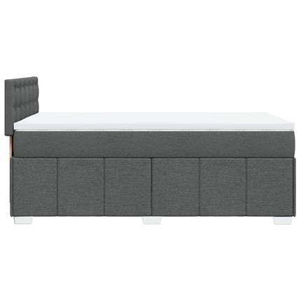 Giroletto a Molle con Materasso Grigio Scuro 100x200 cm Tessuto