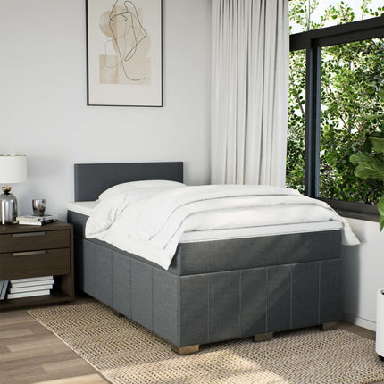 Giroletto a Molle con Materasso Grigio Scuro 120x190cm Tessuto