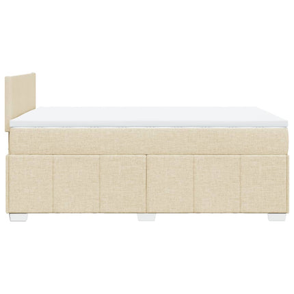 Giroletto a Molle con Materasso Crema 120x190 cm in Tessuto