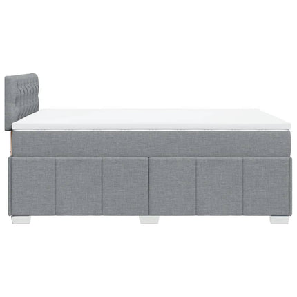 Giroletto a Molle con Materasso Grigio Chiaro 120x190cm Tessuto