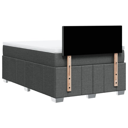 Giroletto a Molle con Materasso Grigio Scuro 120x200 cm Tessuto