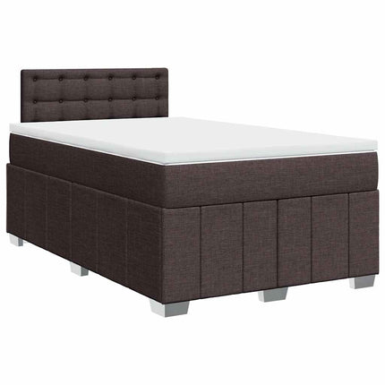 Giroletto a Molle con Materasso Marrone Scuro 120x200cm Tessuto