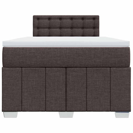 Giroletto a Molle con Materasso Marrone Scuro 120x200cm Tessuto