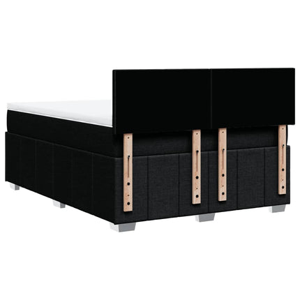 Giroletto a Molle con Materasso Nero 140x190 cm in Tessuto