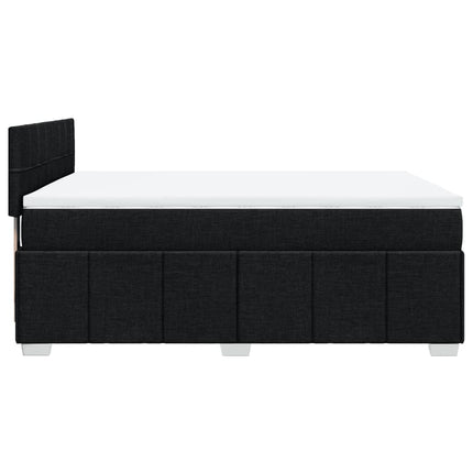 Giroletto a Molle con Materasso Nero 140x190 cm in Tessuto
