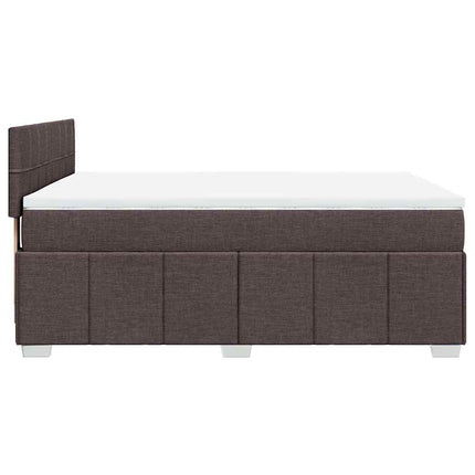 Giroletto a Molle con Materasso Marrone Scuro 140x190cm Tessuto