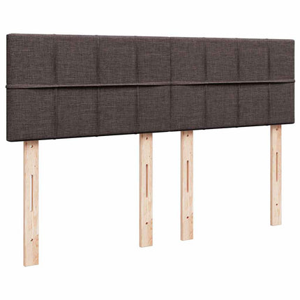Giroletto a Molle con Materasso Marrone Scuro 140x190cm Tessuto
