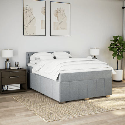 Giroletto a Molle con Materasso Grigio Chiaro 140x190cm Tessuto